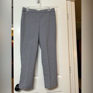 Alfred Dunner Blue and White Checkered Pull  on Style Straight-Leg Pants